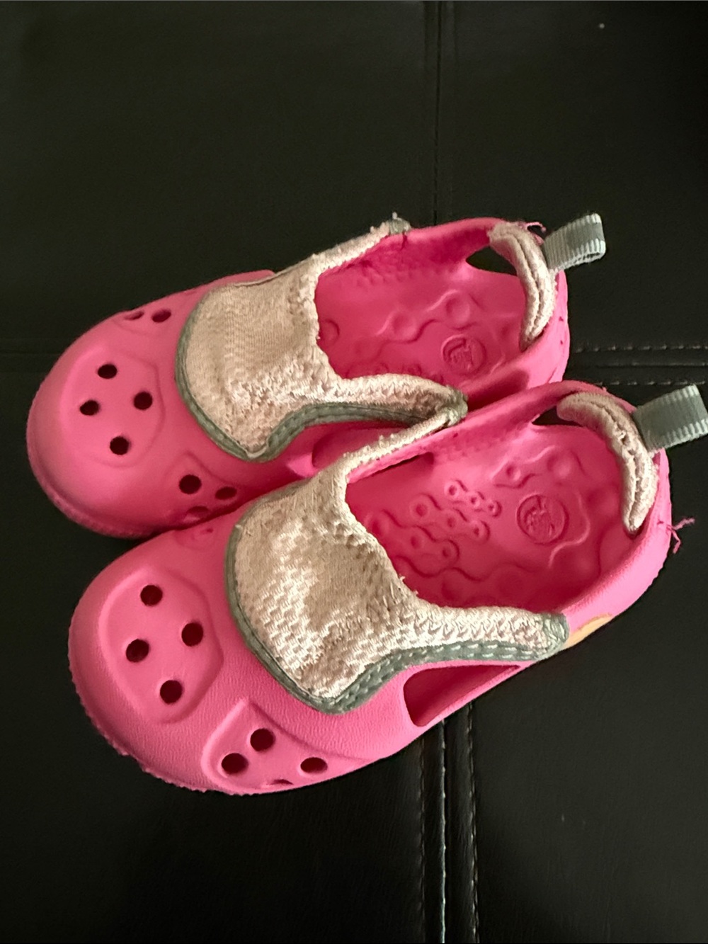 CROCS Kids Hot pink and light pink Slip-On Water Clogs